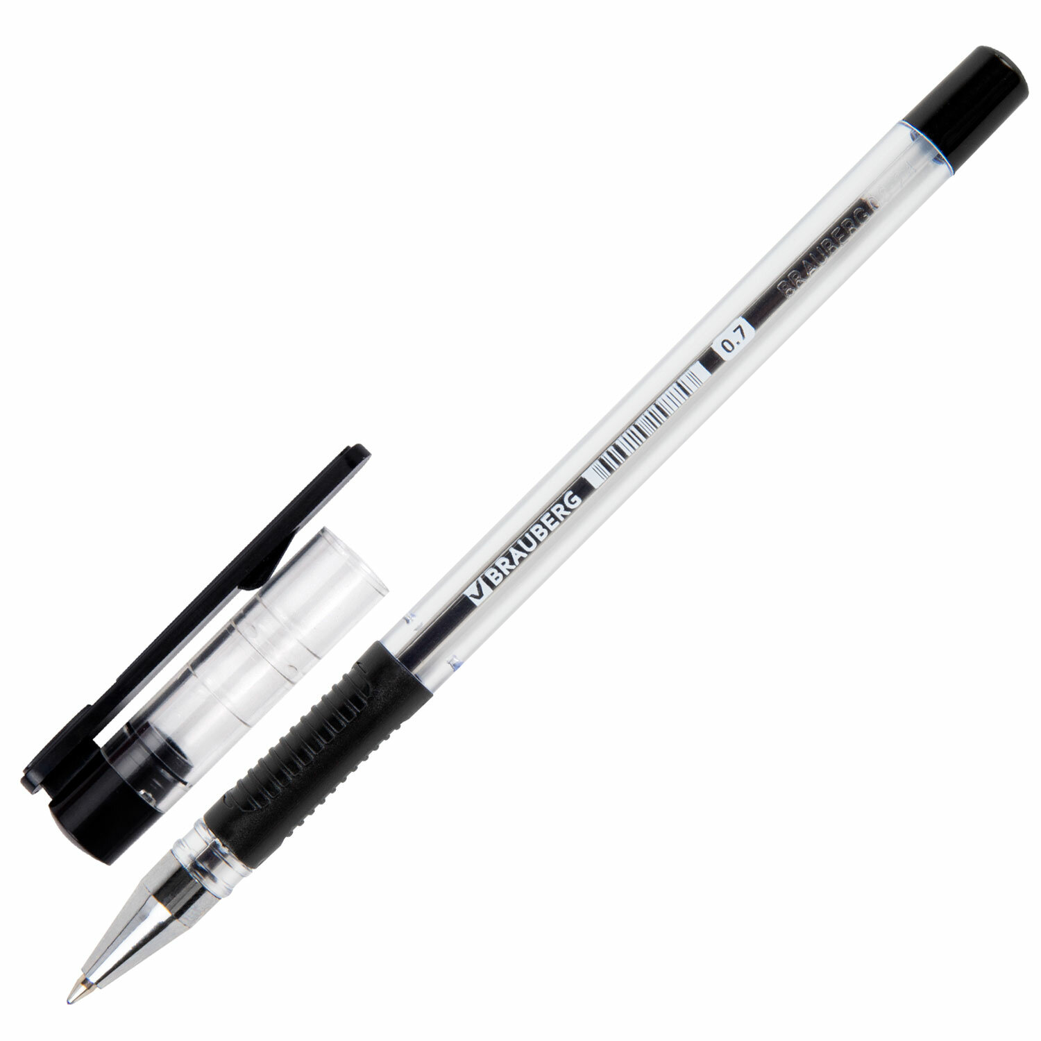 Ручка шариковая с грипом BRAUBERG X-Writer, ЧЕРНАЯ, пишущий узел 0,7мм, линия письма 0,35мм, 142404