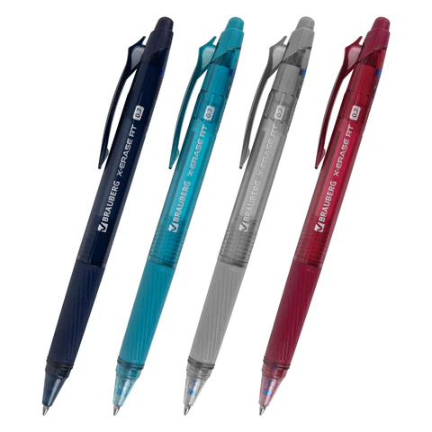 Ручка гелевая стираемая автоматическая BRAUBERG "X-ERASE RT MORANDI COLOR", СИНЯЯ, пишущий узел 0,7 мм, линия письма 0,5 мм, 144425 - МСК «Форвард»