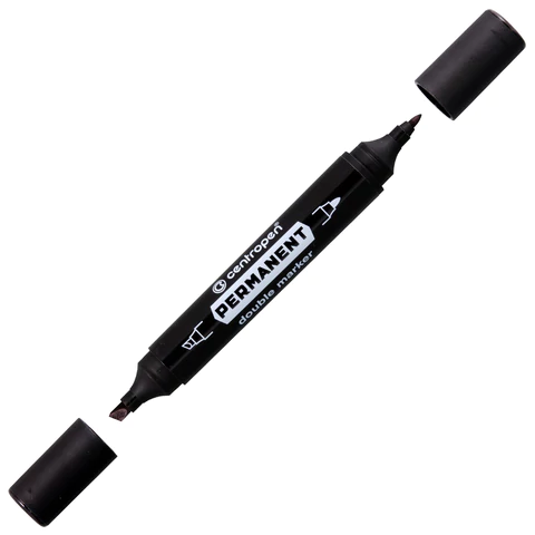 Маркер перманентный двусторонний CENTROPEN 1666, ЧЕРНЫЙ, круглый/скошенный, 1/1-4 мм, 616660112 152029 - МСК «Форвард»