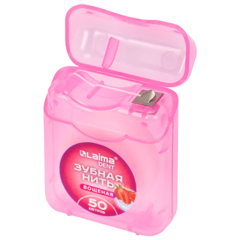 Зубная нить вощеная 100 м (2 шт. х 50 м), мягкая забота о деснах, ВКУС КЛУБНИКИ, LAIMA DENT, 609416 - МСК «Форвард»