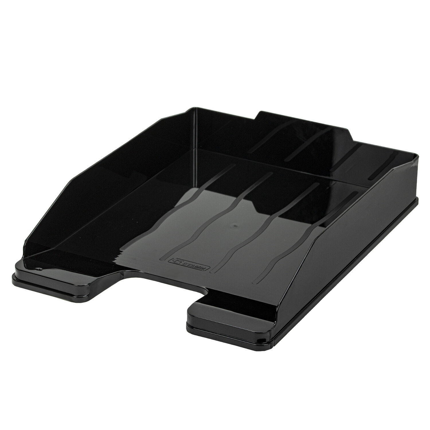 Лоток горизонтальный для бумаг СТАММ "Эксперт-эконом", А4 (340х255х60 мм), полипропилен,черный,ЛТГ-30566 235672