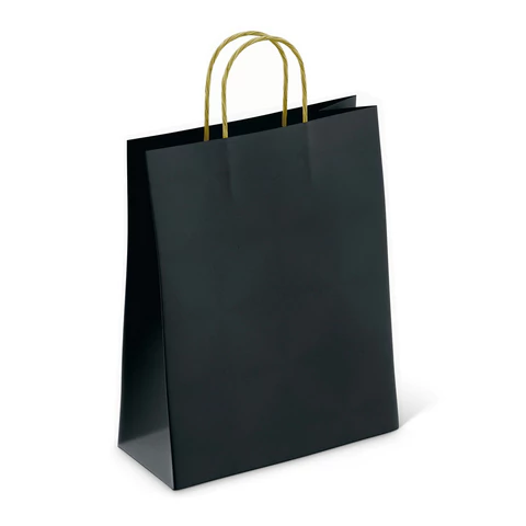 Крафт-пакет бумажный "Black" 26х15х35 см, КОМПЛЕКТ 25ШТ с кручеными ручками, плотность 80 г/м2, моноцвет, 112429 701004 - МСК «Форвард»