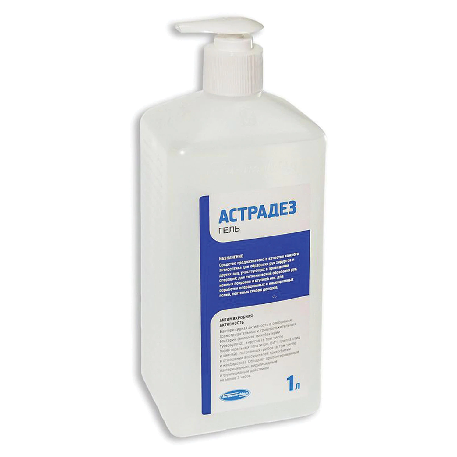 Антисептик-гель для рук (спирт 60%) 1л АСТРАДЕЗ ГЕЛЬ, дезинфицир., дозатор, 605918 Честный знак!