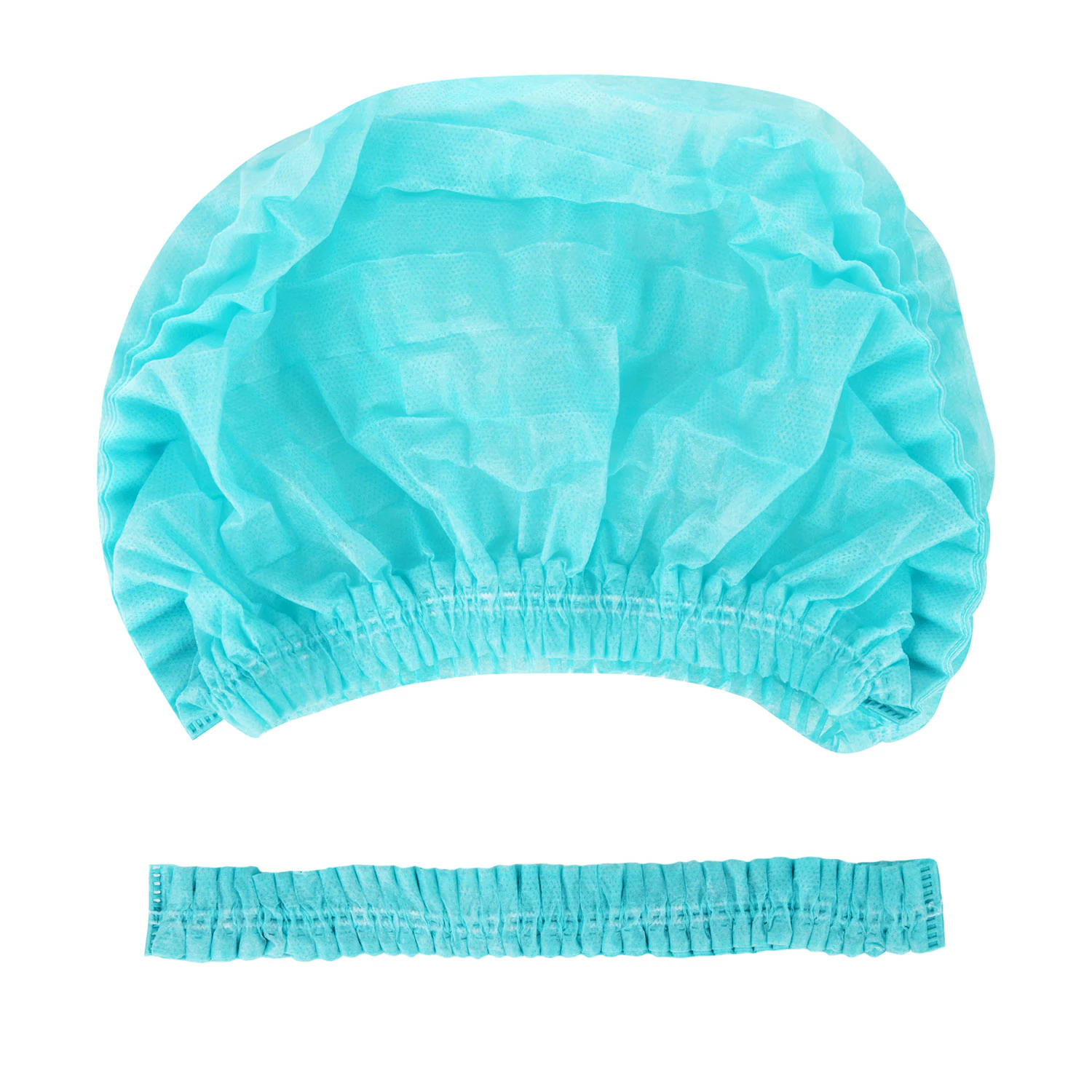 Шапочка-берет Шарлотта "Плиссе" бирюзовая КОМПЛЕКТ 25 шт. спанбонд 18 г/м2, ГЕКСА  630238