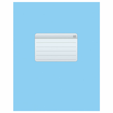 Тетрадь А5 48л. HATBER-ECO скоба, офсет №2 ЭКОНОМ, клетка, обложка мелов. бумага, Голубая, 48Т5D1 48 404486