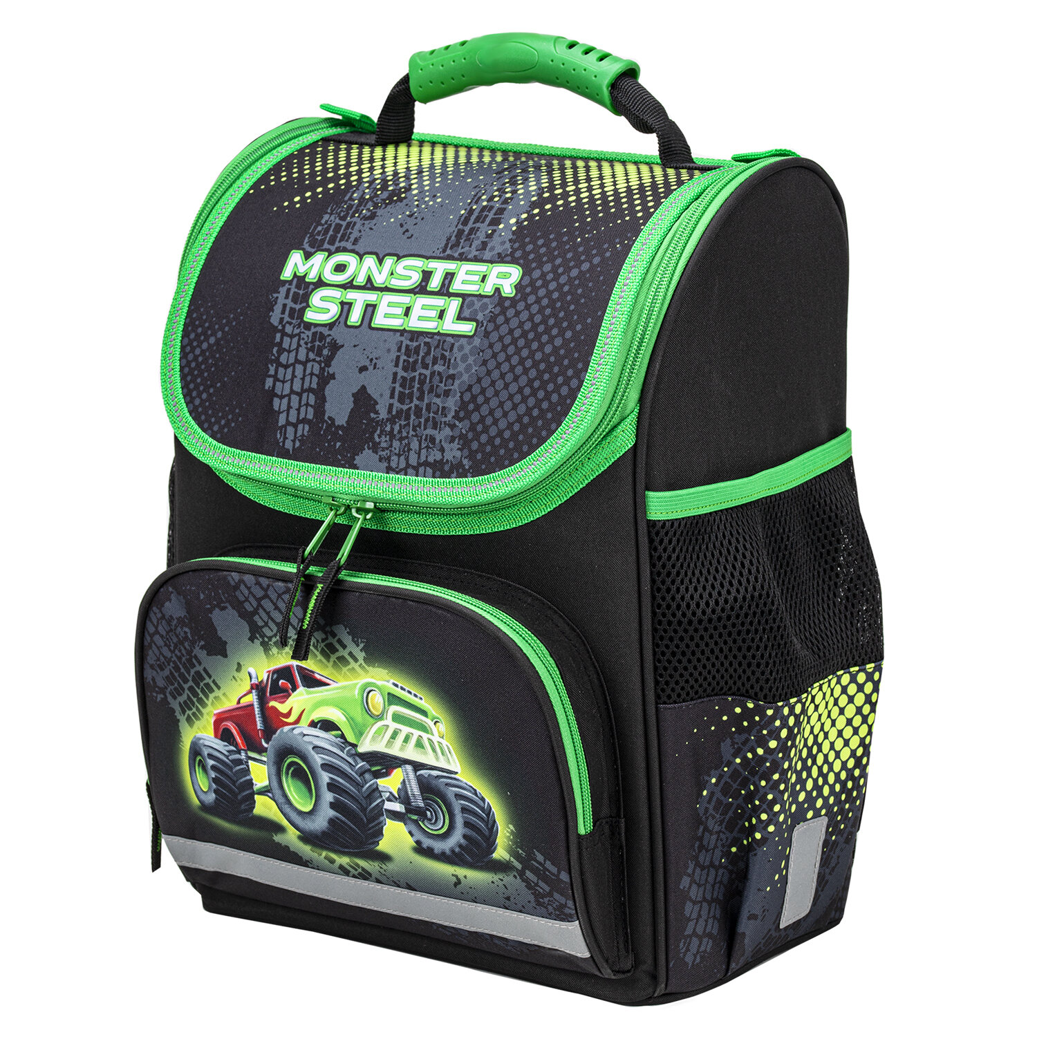 Ранец ПИФАГОР BASIC, 1 отделение, 3 кармана, эргономичная спинка, Monster steel, 35х28х18 см, 270686