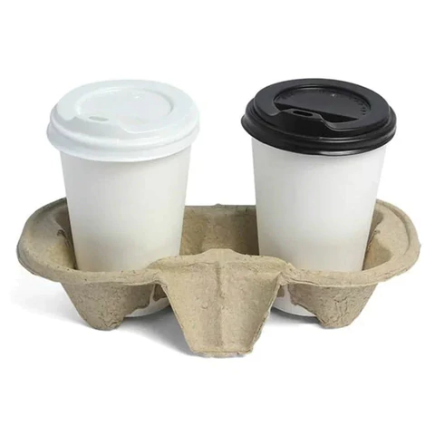 Держатель для двух стаканов, КОМПЛЕКТ 50 шт., 211х112х46 мм, картон, 609676 - МСК «Форвард»