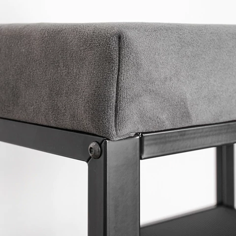 Банкетка для обуви "Торонто-23S", 670х300х490 мм, 2 полки, металл/ткань, черная/серая, БТ23СЧС ZMI 700922 - МСК «Форвард»