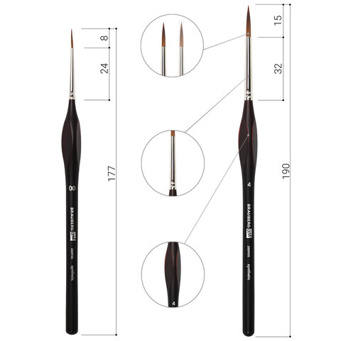 Кисти художественные набор 5 шт., синтетика, BRAUBERG ART CLASSIC, ЭРГОНОМИЧНЫЕ, 200950 - МСК «Форвард»