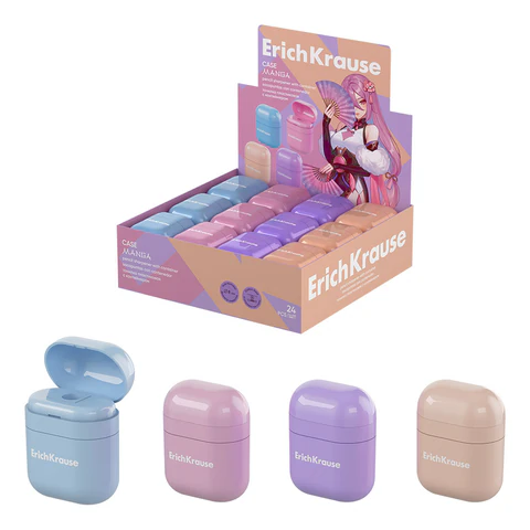 Точилка ERICH KRAUSE "Case Manga", с контейнером, пластиковая, корпус ассорти, 60041 274251 минпромторг - МСК «Форвард»