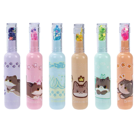 Набор текстовыделителей 6 ПАСТЕЛЬНЫХ ЦВЕТОВ, кросс-серия МИЛЫЕ КОТЫ, линия 1-5 мм, BRAUBERG, 152619 - МСК «Форвард»