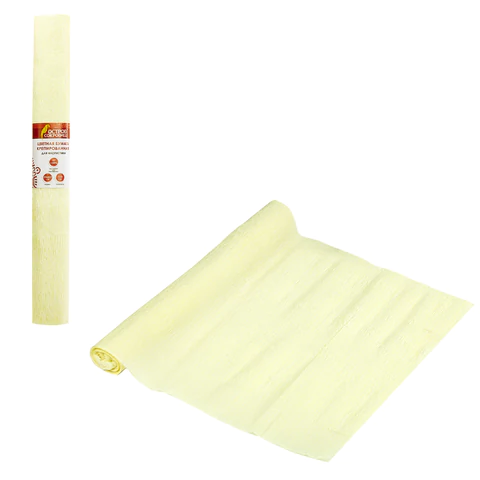 Бумага гофрированная/креповая, 110г/м2, 50х250см, лимонная, в рулоне, ОСТРОВ СОКРОВИЩ, 112541