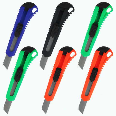 Нож канцелярский 18 мм, КОМПЛЕКТ "5 шт. + 1 шт. В ПОДАРОК", фиксатор, блистер, BRAUBERG "Classic", 238773 - МСК «Форвард»