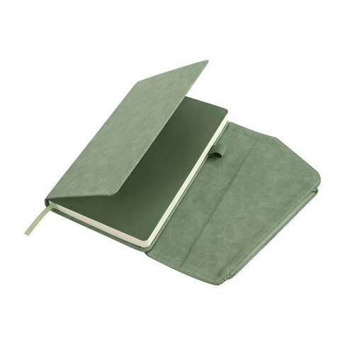 Ежедневник датированный 2026, А5, 145х213 мм, BRAUBERG "Jacket", под кожу, клапан, держатель, зеленый, 117402 - МСК «Форвард»