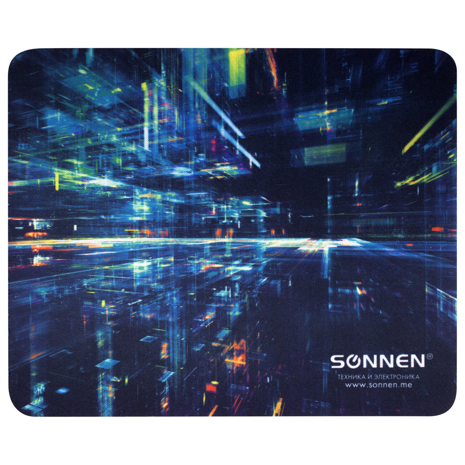 Коврик для мыши SONNEN "SINGULARITY", резина+ткань, 220х180х3 мм, 513293