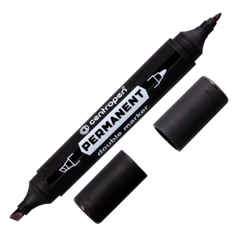 Маркер перманентный двусторонний CENTROPEN 1666, ЧЕРНЫЙ, круглый/скошенный, 1/1-4 мм, 616660112 152029 - МСК «Форвард»