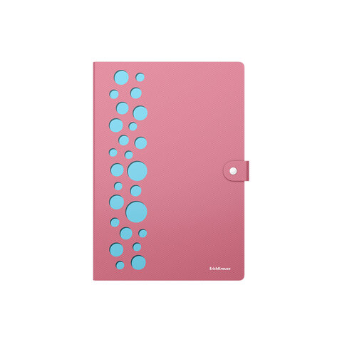Папка-органайзер на кнопке 4 отделения, ERICH KRAUSE "Diagonal Pastel", 600 мкм, до 150 л., А4, ассорти, 61211 272943 - МСК «Форвард»