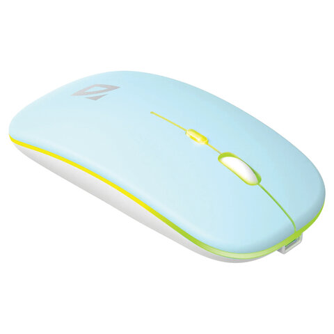 Мышь беспроводная DEFENDER Coda MB-261, 2.4 ГГц + BT, радужная подсветка, 3 кнопки + 1 колесо, 300 мАч, голубая, 52263 514284 - МСК «Форвард»