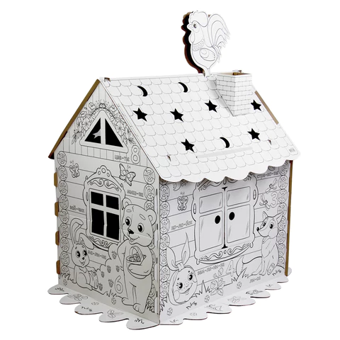 Картонный игровой развивающий Домик-раскраска "Сказочный", высота 130 см, BRAUBERG Kids, 880364 - МСК «Форвард»