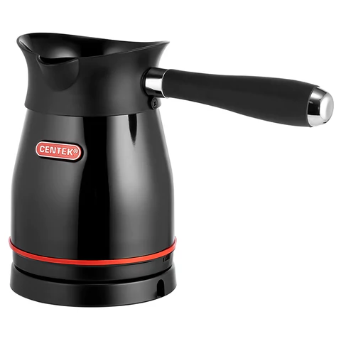 Турка электрическая CENTEK CT-1098, 0,5 л, 480 Вт, механическое управление, стальная, черная, CT-1098 SS 457626 - МСК «Форвард»