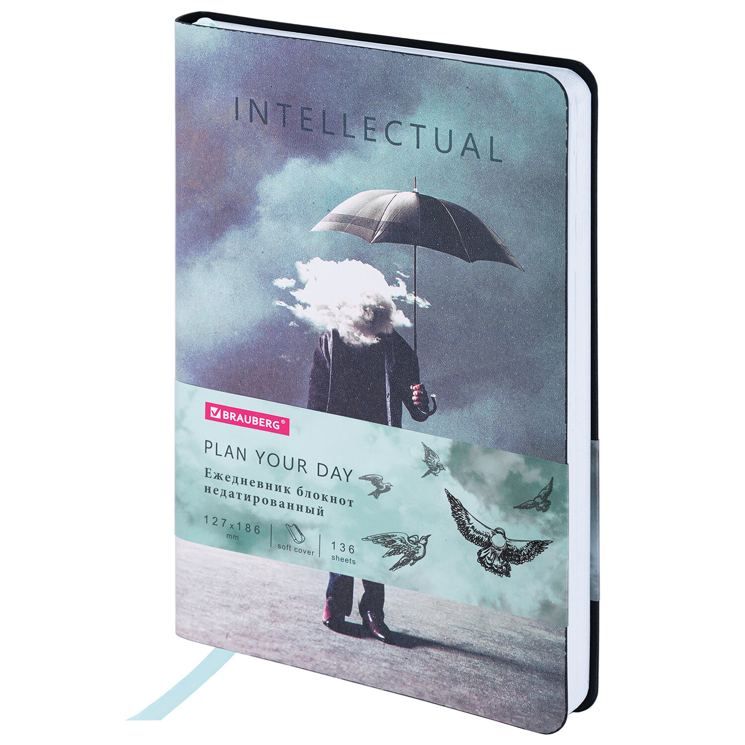 Ежедневник недатированный В6 127х186мм BRAUBERG VISTA под кожу гибкий 136л, Spirit, 112117