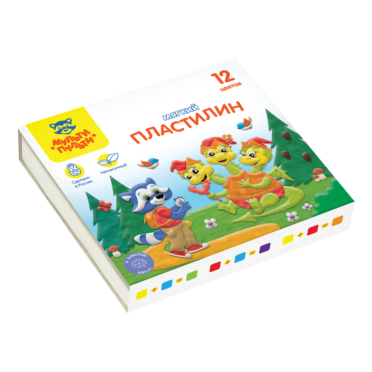Пластилин Мульти-Пульти "Енот в сказке", 12 цветов, 120г, картон МП_41710 328895