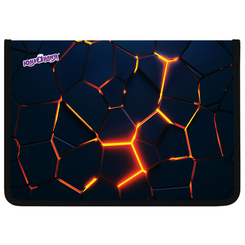 Папка для труда на молнии ЮНЛАНДИЯ А4, 1 отделение, откидная планка, органайзер, "Volcano split", 273394 - МСК «Форвард»