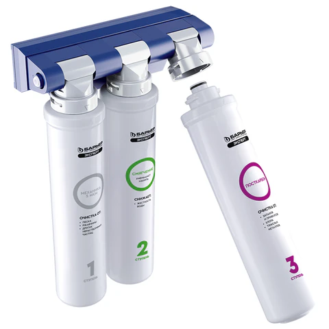 Фильтр для воды с краном в комплекте БАРЬЕР "ЭКСПЕРТ Жесткость", 3 ступени, ресурс 10000 л, Н221Р08 702845 - МСК «Форвард»