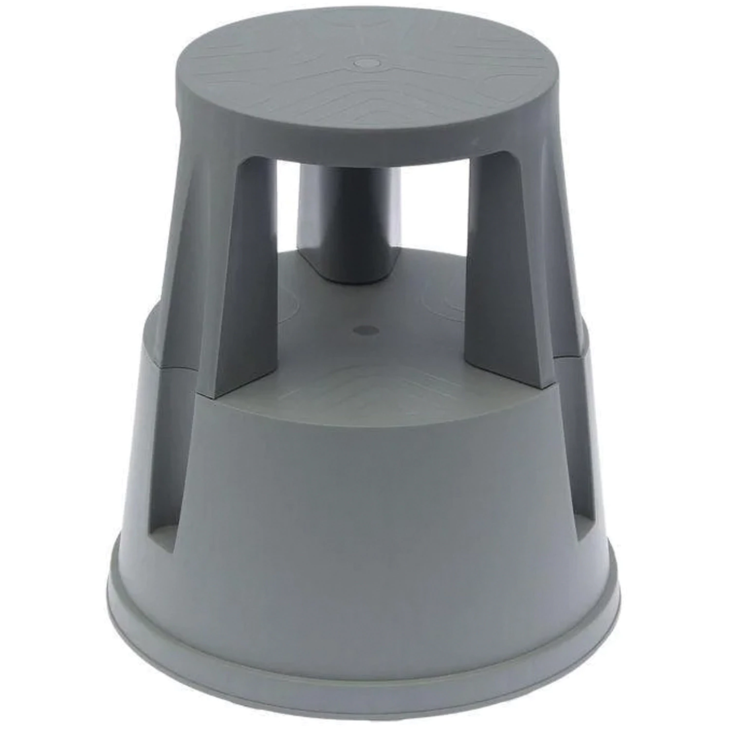 Стремянка-табурет передвижная 2 ступени, на колесах (под нагрузкой статична) 43см, пластик, до 150кг 602306