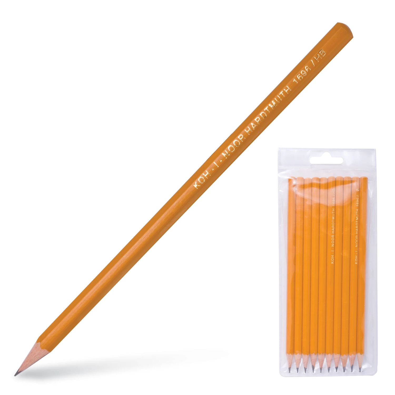 Карандаши чернографитные KOH-I-NOOR, НАБОР 10шт., 2Н-2В, без резинки, заточенные, 1696/10 1696010042 180255