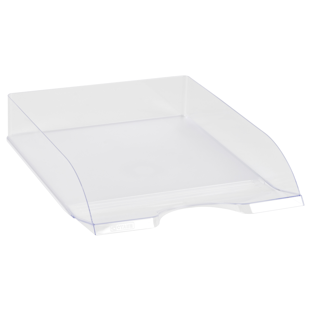 Лоток горизонтальный для бумаг СТАММ "Дельта", А4 (315х250х60 мм), прозрачный, ЛТГ-30463 351634