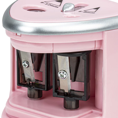 Точилка электрическая BRAUBERG DUAL (для 2 диаметров карандашей!), 4 батарейки АА, розовая, 270579 - МСК «Форвард»