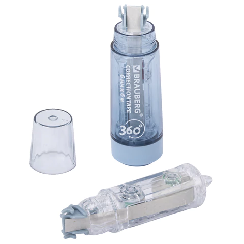 Корректирующая лента BRAUBERG 360°, 6 мм х 6 м + сменный картридж, корпус синий, блистер, 272661 - МСК «Форвард»