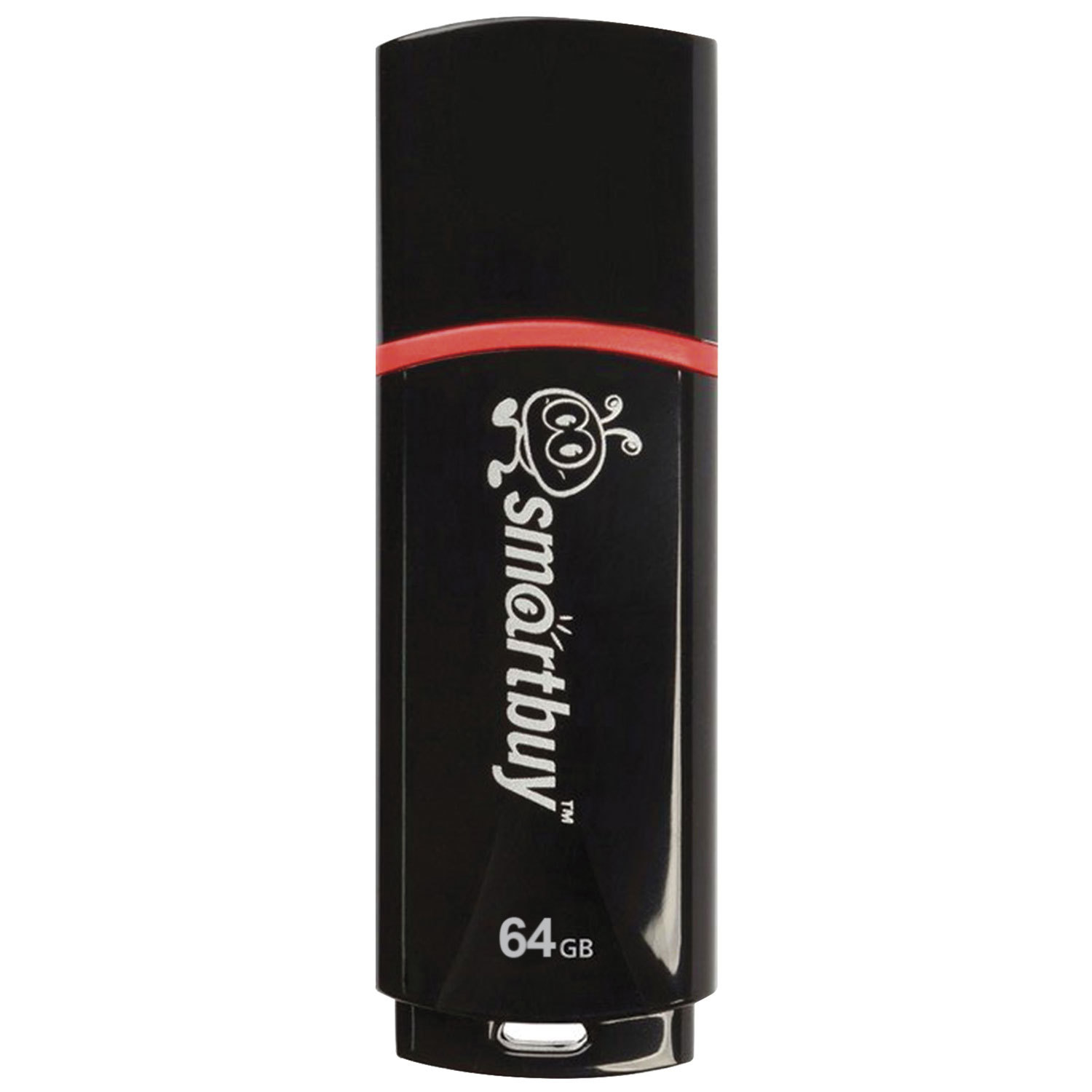 Флеш-диск 64GB SMARTBUY Crown USB 2.0, черный, SB64GBCRW-K 512783