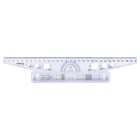 Линейка с роликом (рейсшина) 30 см, металлический ролик, картонная коробка, STAFF, 210870 - МСК «Форвард»