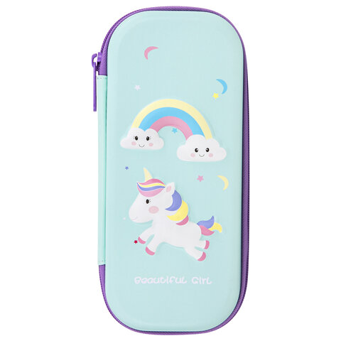 Пенал BRAUBERG, 1 отделение, 1 откидная планка, EVA, 22х10х5см, Unicorn, 270699
