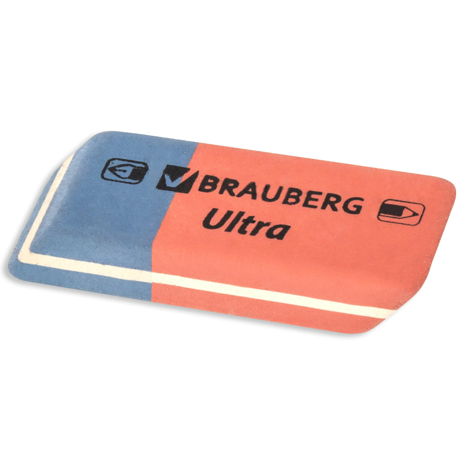 Ластик BRAUBERG "Ultra", 41х14х8мм, красно-синий, натуральный каучук, 228708
