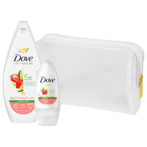 Подарочный набор DOVE "Клубника и лайм": крем-гель для душа 250 мл + антиперспирант шариковый 50 мл 700624 - МСК «Форвард»