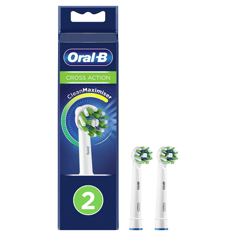 Насадки для электрической зубной щетки КОМПЛЕКТ 2 шт. ORAL-B (Орал-би) Cross Action EB50RX, 80347918 608720