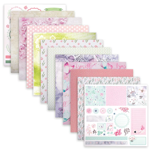 Бумага для скрапбукинга 30х30 см "Нежность природы", двусторонняя, 12 листов, 12 дизайнов, 180 г/м2, ОСТРОВ СОКРОВИЩ, 662771 - МСК «Форвард»