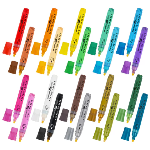 Маркеры акриловые для рисования и хобби, 20 ярких цветов, линия 3 мм, BRAUBERG ART CLASSIC, 152526 - МСК «Форвард»