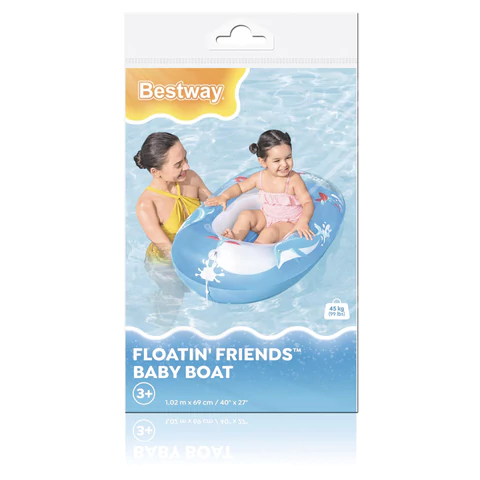 Надувная лодочка "Подводный мир" с окошком, 102х69 см, 3-6 лет, BESTWAY, 34037 680069 - МСК «Форвард»