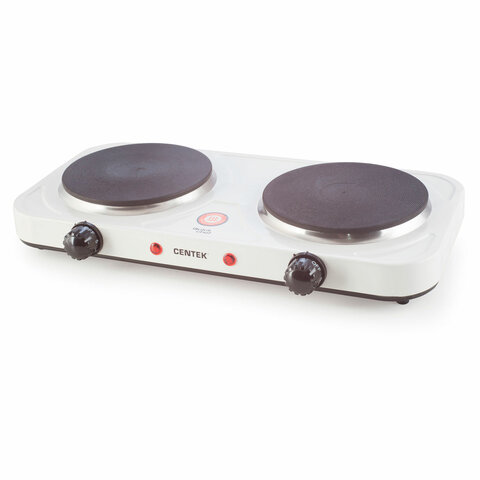 Настольная электрическая плита CENTEK CT-1507, 2000 Вт, 2 конфорки, 5 режимов нагрева, белая 457591 - МСК «Форвард»