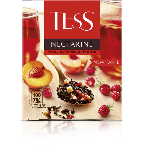 Чай TESS "Nectarine" черный с персиком и земляникой, 100 пакетиков в конвертах по 1,8 г, 1988-09 624520 - МСК «Форвард»