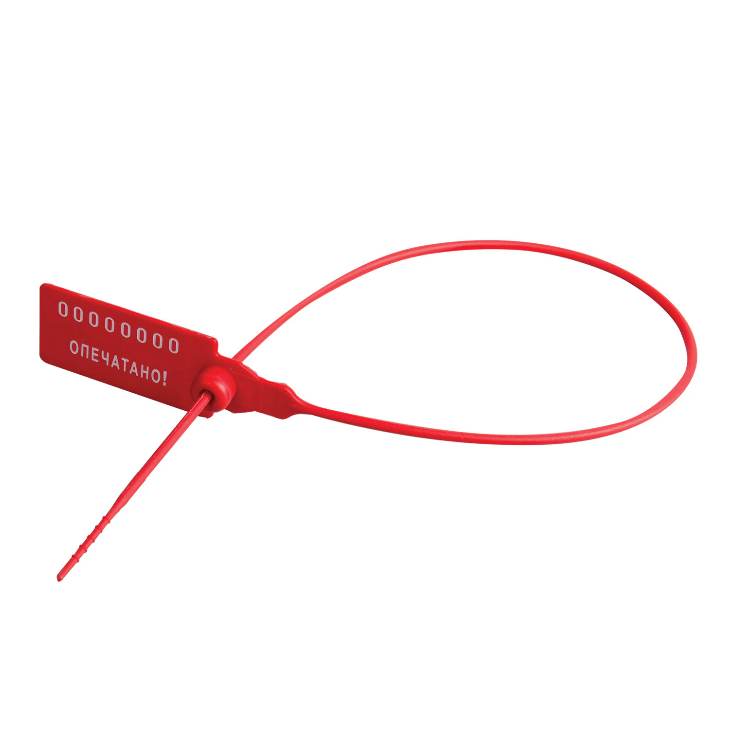 Пломбы пластиковые номерные УНИВЕРСАЛ, самофиксирующиеся,  длина 320 мм, КРАСНЫЕ, КОМПЛЕКТ 1000шт 600806