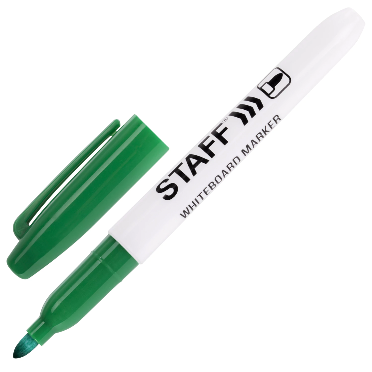 Маркер стираемый для белой доски STAFF EVERYDAY WBM-093, ЗЕЛЕНЫЙ, 2,5 мм, тонкий корпус, 151096