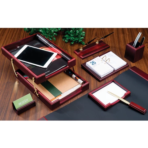 Набор подарочный настольный BESTAR "Titan" из дерева, 8 предметов, цвет "красное дерево", 236366 - МСК «Форвард»