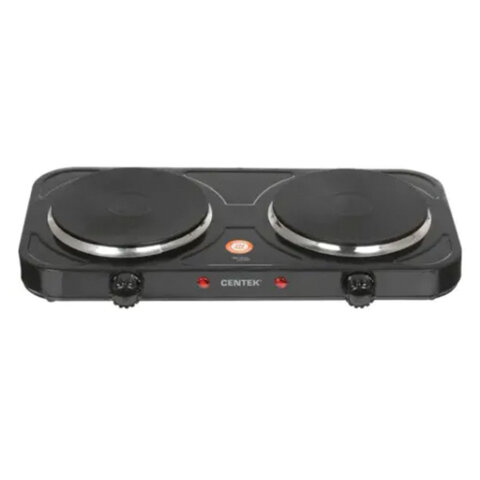 Настольная электрическая плита CENTEK CT-1507, 2000Вт, 2 конфорки, 5 режимов нагрева, черная, CT-1507 Black 457592 - МСК «Форвард»