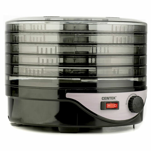 Сушилка для овощей CENTEK CT-1658, объём 4 л, 270 Вт, 5 поддонов, механическое управление, черная 457606 - МСК «Форвард»