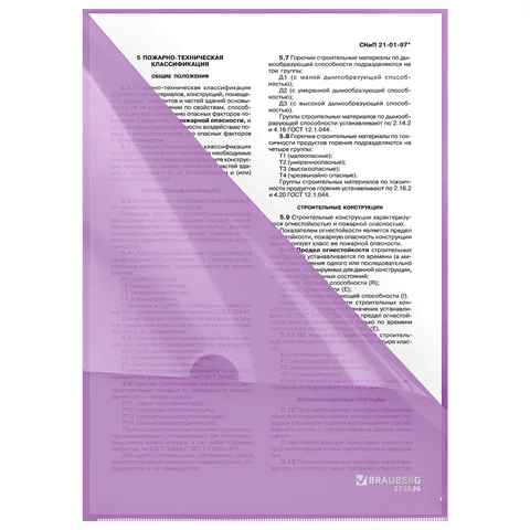 Папка-уголок жесткая, непрозрачная, А4, цвет лиловый, 0,15 мм, BRAUBERG PASTEL, 272890 - МСК «Форвард»